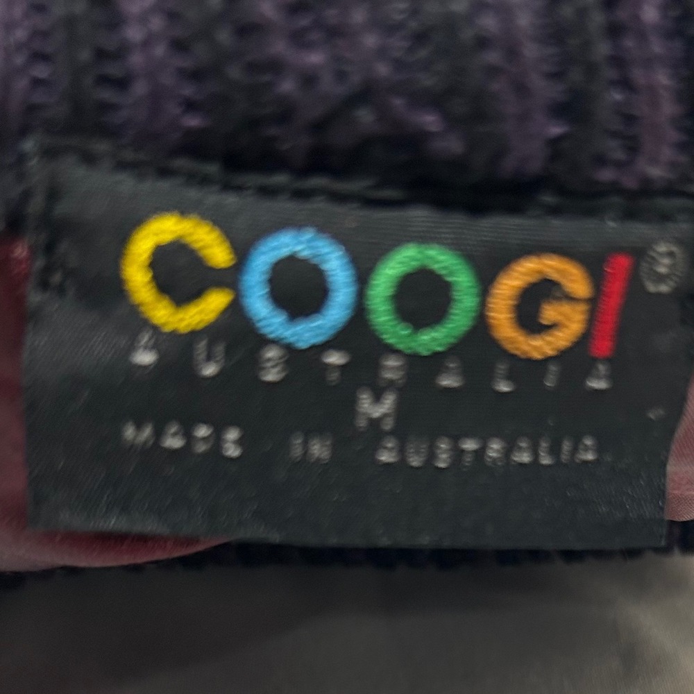 Vtg COOGI Australia Knit Slouch Beret Tam Hat Burgundy Black Made in Australia M - Picture 3 of 7
